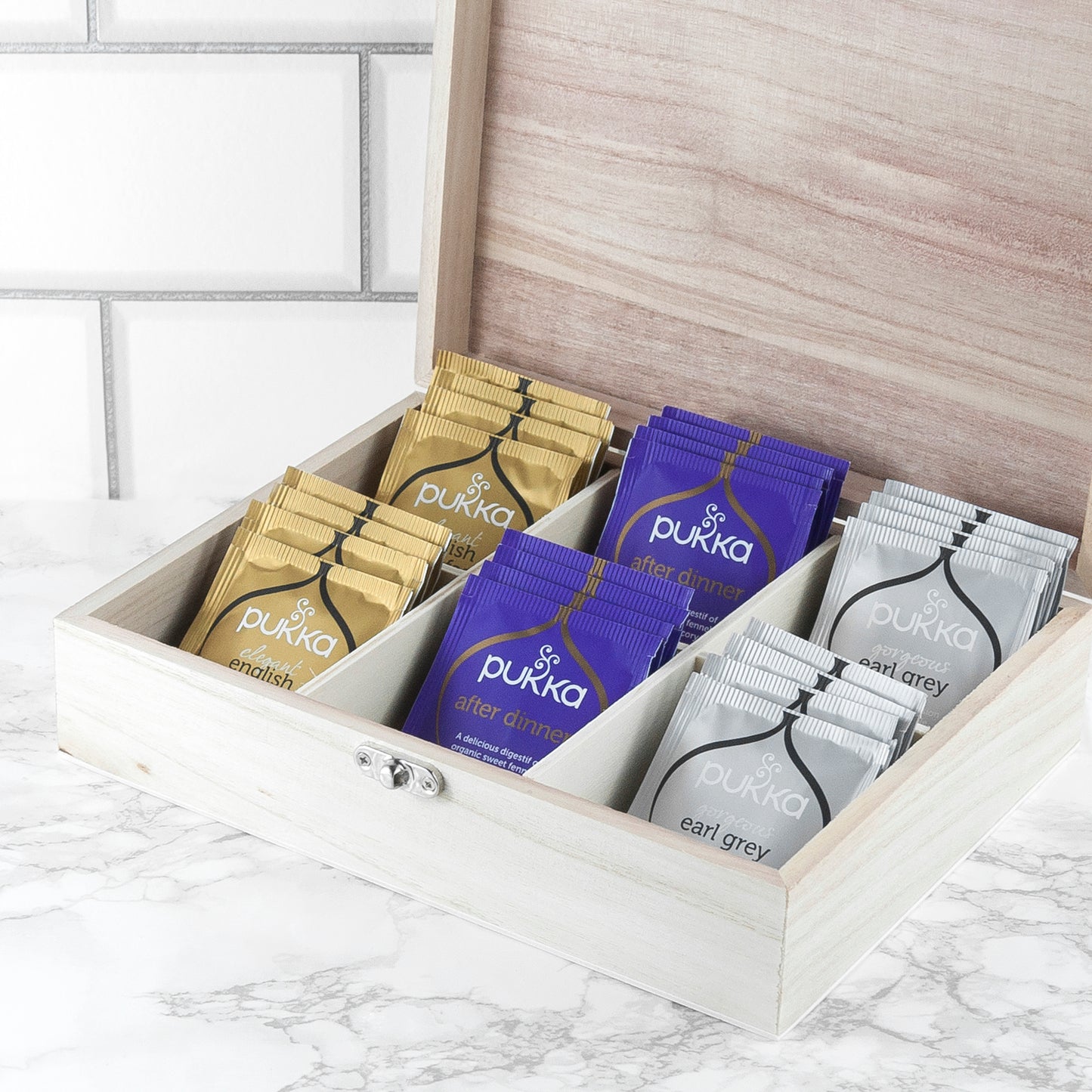 Personalised Time For a Break! Wooden Pukka Tea Box