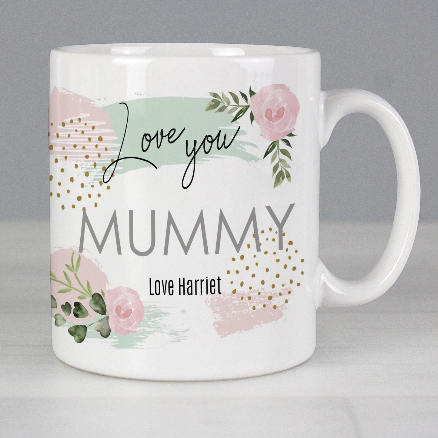 Personalised Abstract Rose Mug