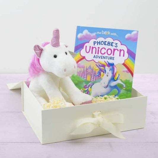 Personalised Unicorn Story Book and Plush Toy Gift Set