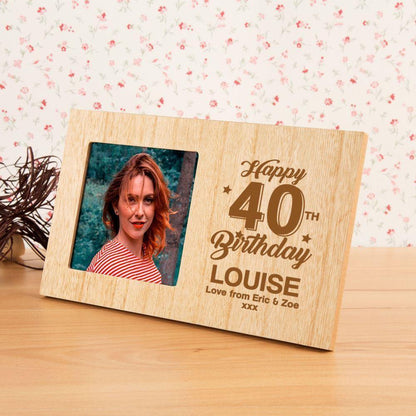 Personalised 40th Birthday Photo Frame