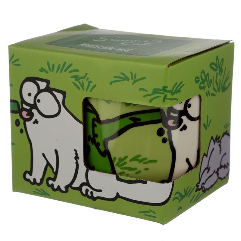 Green Simon's Cat Porcelain Mug