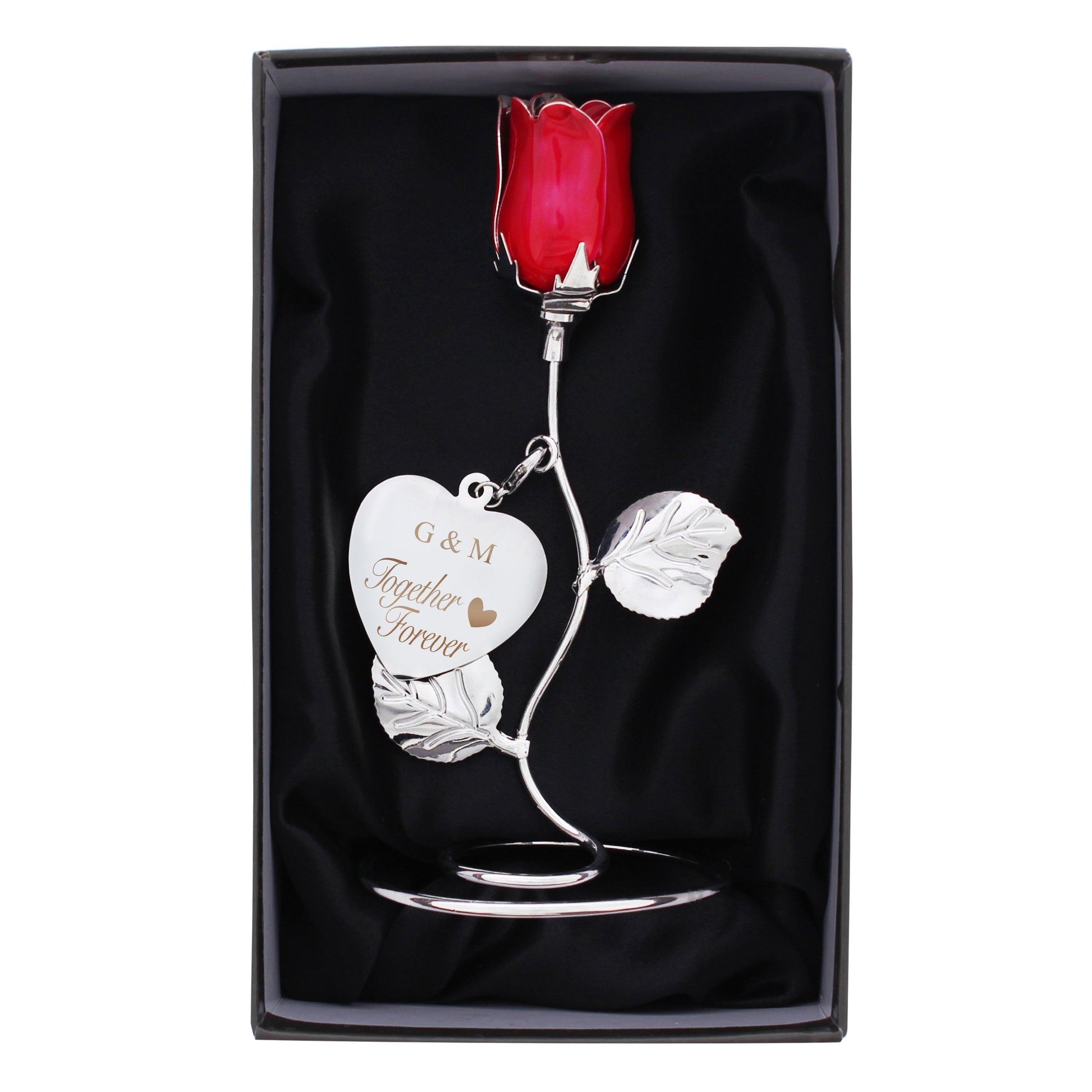 Personalised Together Forever Red Rose Bud Ornament