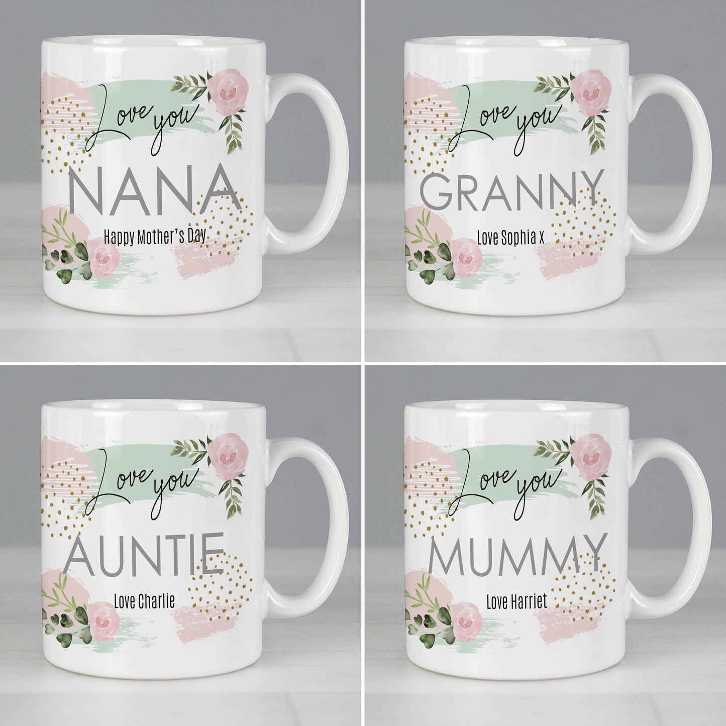 Personalised Abstract Rose Mug