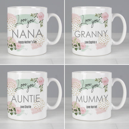 Personalised Abstract Rose Mug