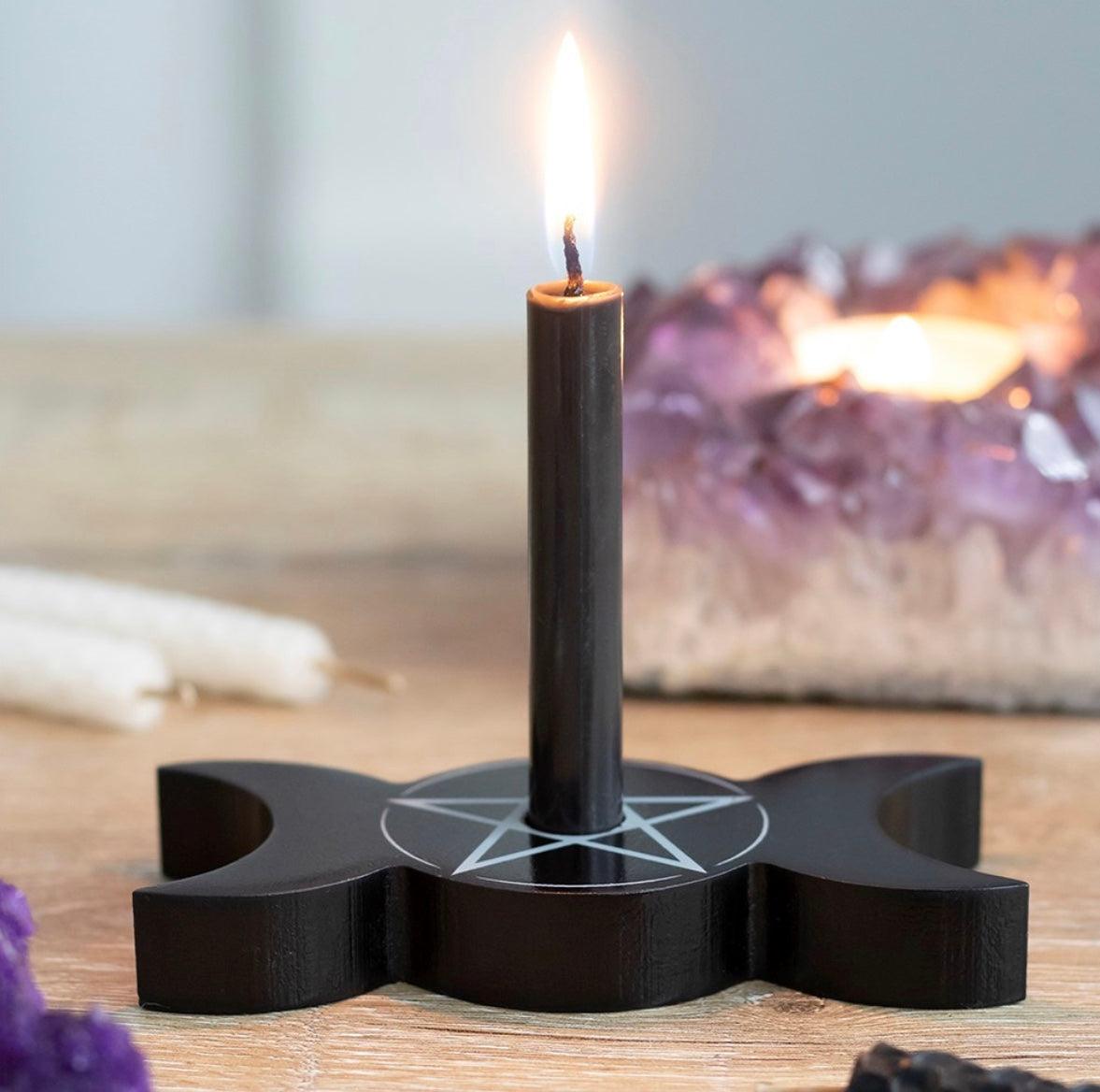 Triple Moon Spell Candle Holder