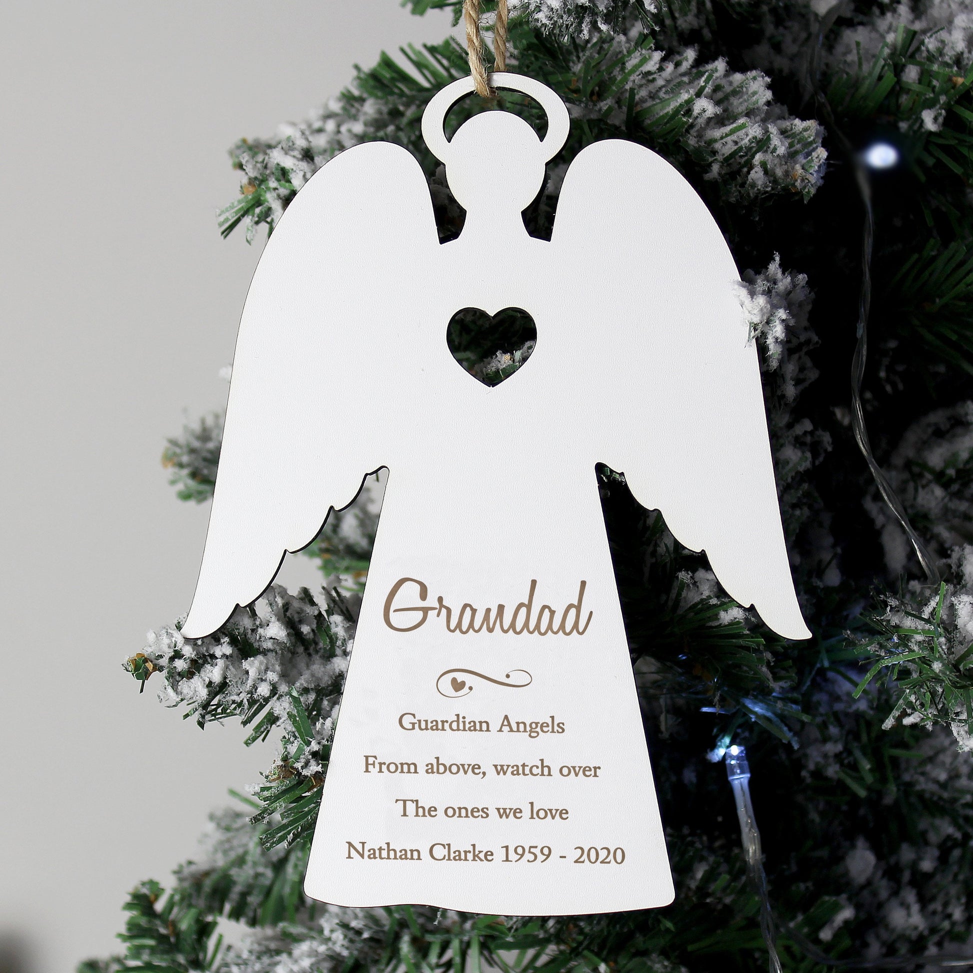 Personalised Message White Wooden Angel - Pukka Gifts