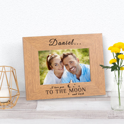 Personalised I Love You To The Moon And Back Photo Frame - Myhappymoments.co.uk