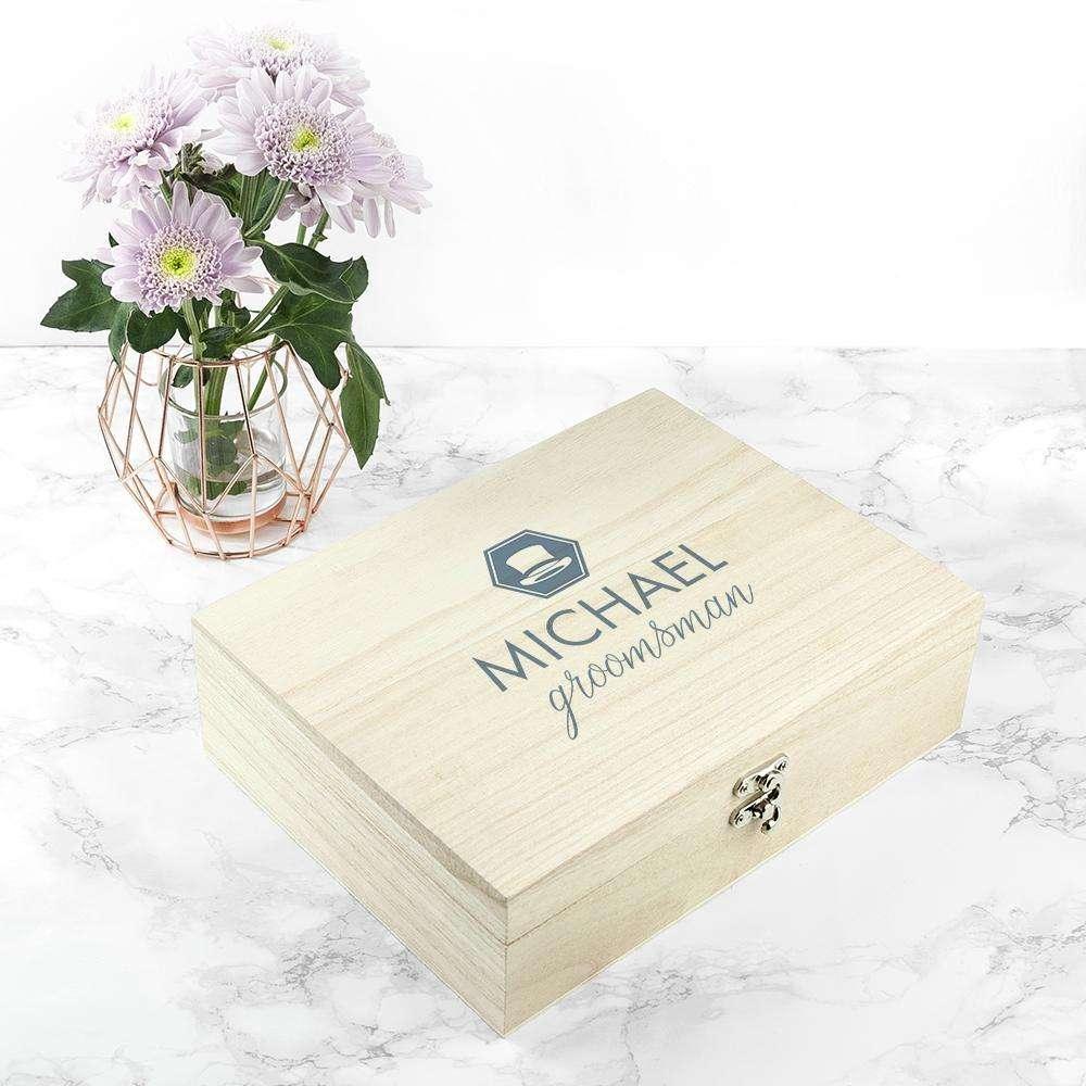 Personalised Groomsman Wooden Gift Box - Myhappymoments.co.uk