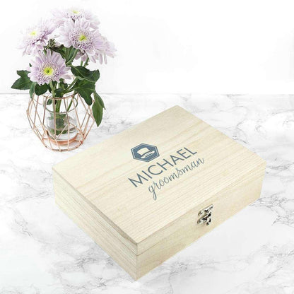 Personalised Groomsman Wooden Gift Box - Myhappymoments.co.uk