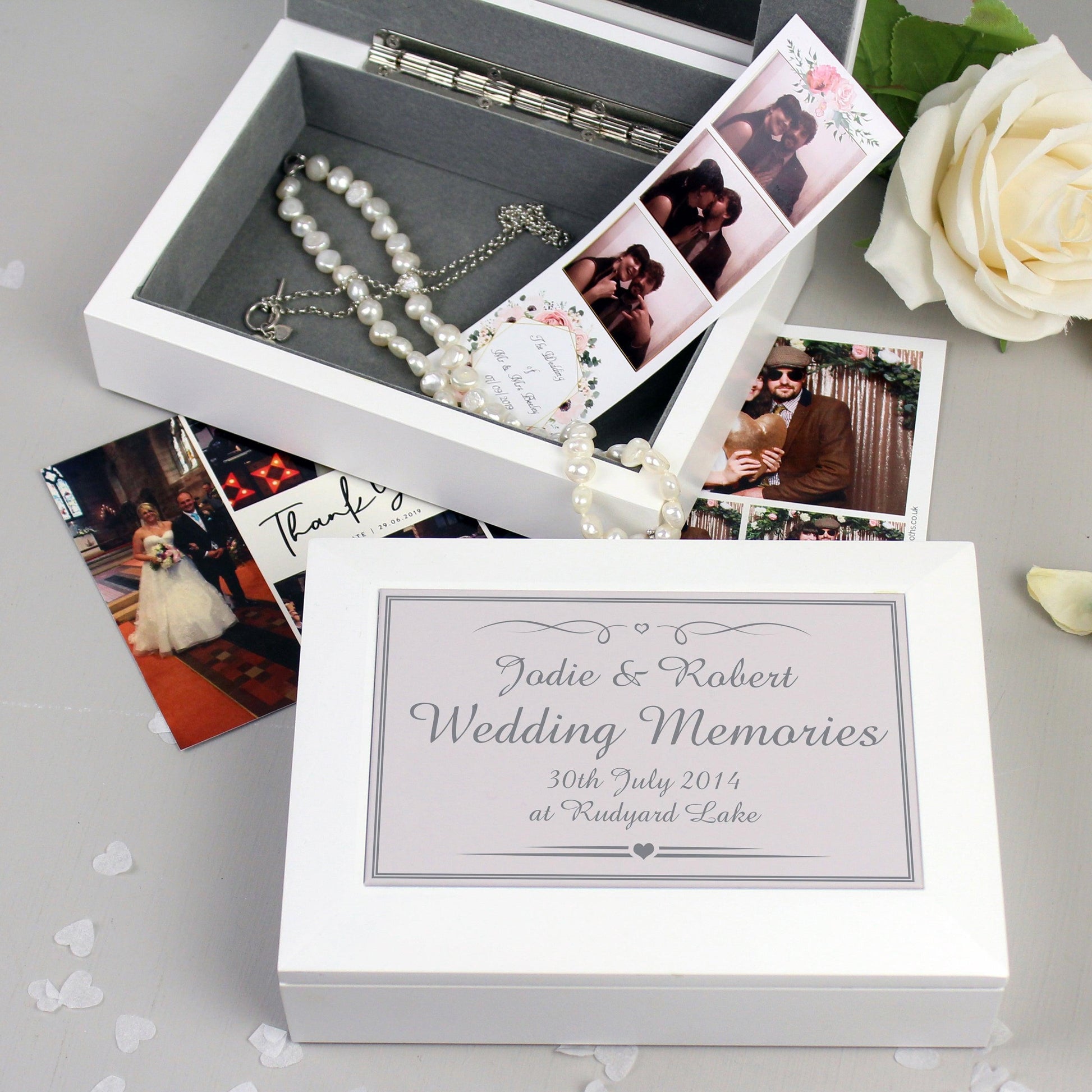 Personalised Silver Elegant Wooden Jewellery Box