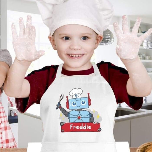 Personalised Robot Children's Apron - Myhappymoments.co.uk