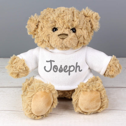 Personalised Name Only Teddy Bear - Grey