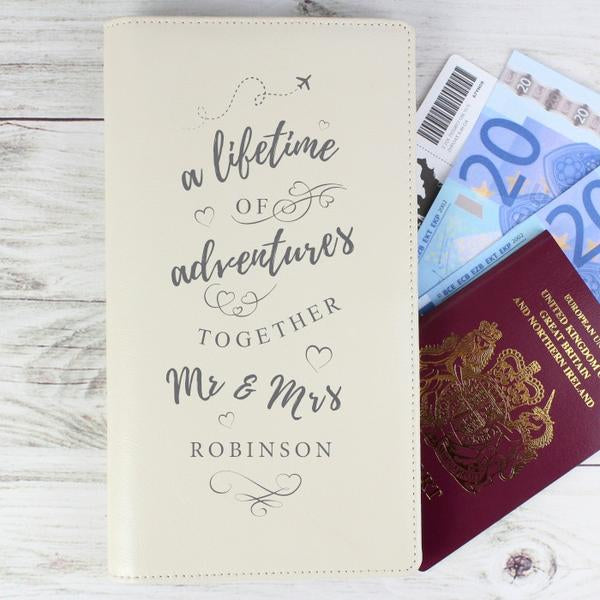 Personalised A Lifetime Of Adventures Together Mr & Mrs Travel Document Holder - Myhappymoments.co.uk