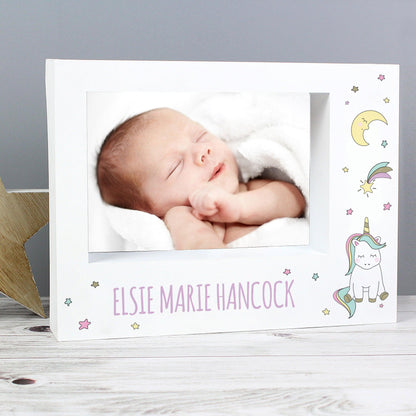 Personalised Baby Unicorn Box Photo Frame 7x5 - Myhappymoments.co.uk