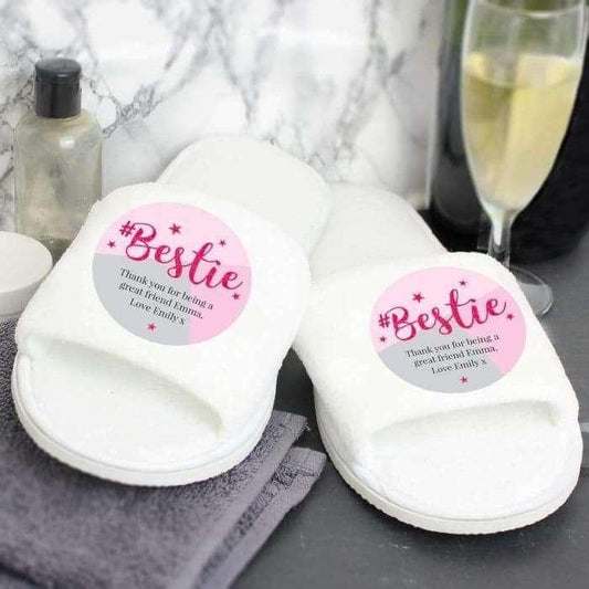 Personalised #Bestie Slippers - Myhappymoments.co.uk