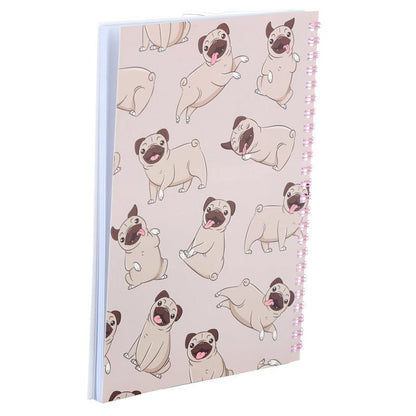 Mopps Pug Ring Bound Notepad & Pencil Case 6 Piece Stationery Set