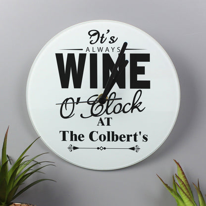 Personalised Wine O'Clock Clock - Myhappymoments.co.uk