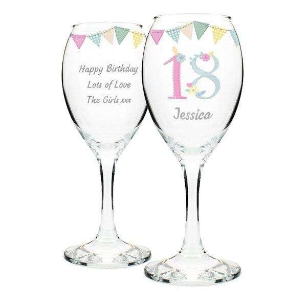 Personalised Birthday Age Female Wine Glass - Myhappymoments.co.uk