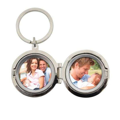 Personalised Round Photo Locket Keyring - Myhappymoments.co.uk