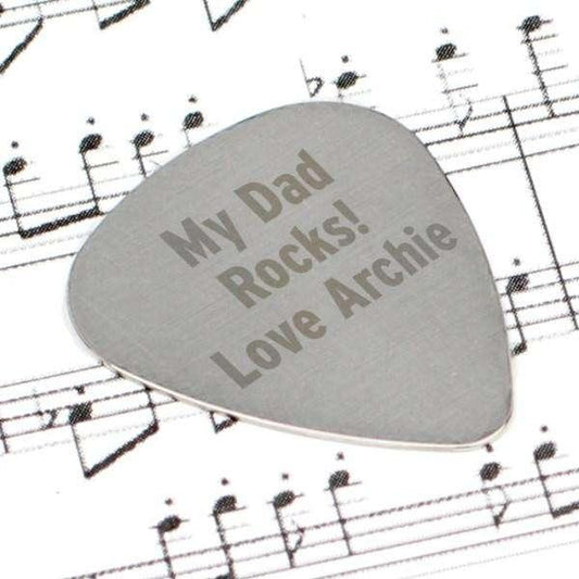 Personalised Silver Plectrum - Myhappymoments.co.uk