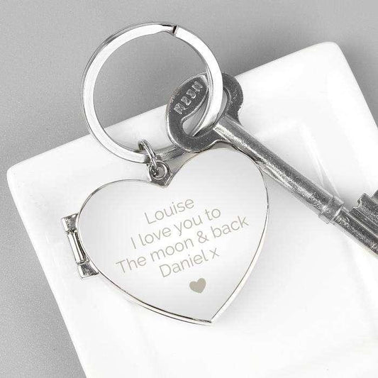 Personalised Heart Photo Locket Keyring - Myhappymoments.co.uk