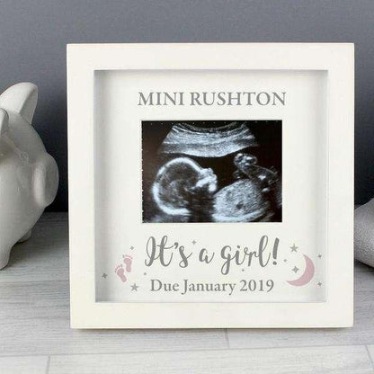 Personalised It's A Girl Baby Scan Photo Frame 4 x 3 - Myhappymoments.co.uk