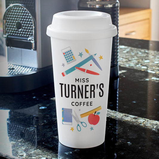 Personalised Teachers Double Walled Travel Mug