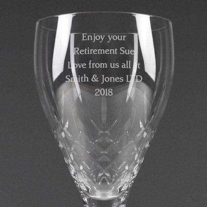 Personalised Cut Crystal Wine Glass - Myhappymoments.co.uk