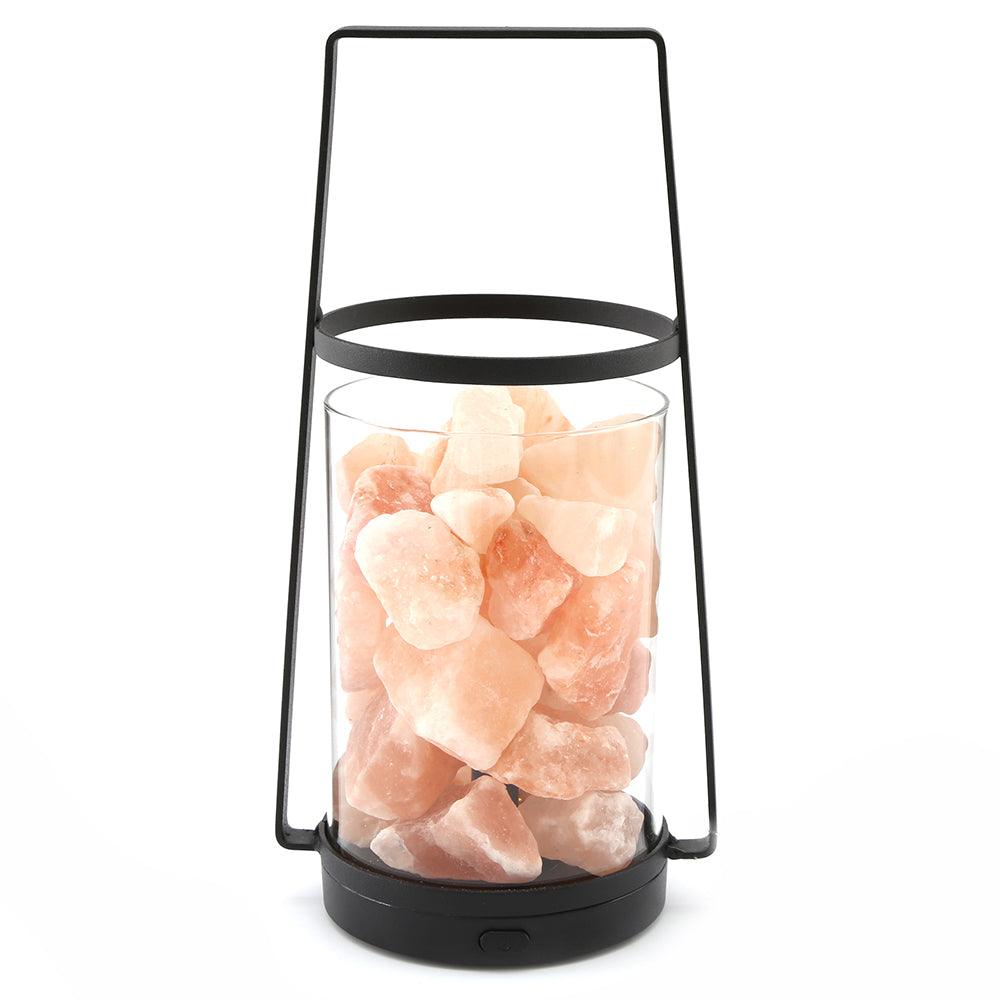 Black LED Salt Lamp Lantern