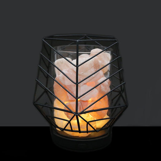 Black Wired LED Salt Lamp