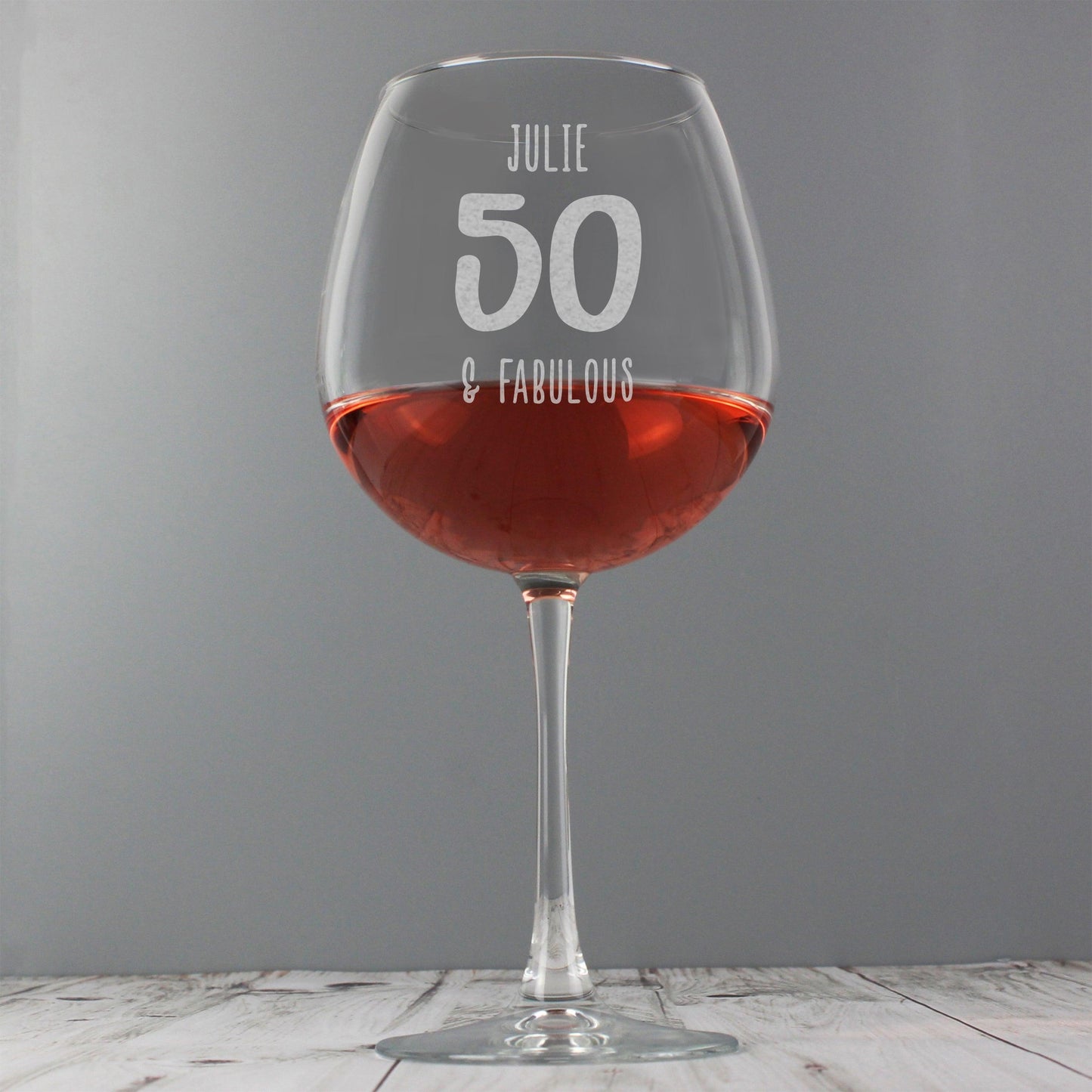 Personalised Birthday Age Bottle of Wine Glass