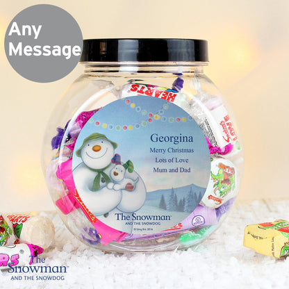 Personalised The Snowman and the Snowdog Sweet Jar