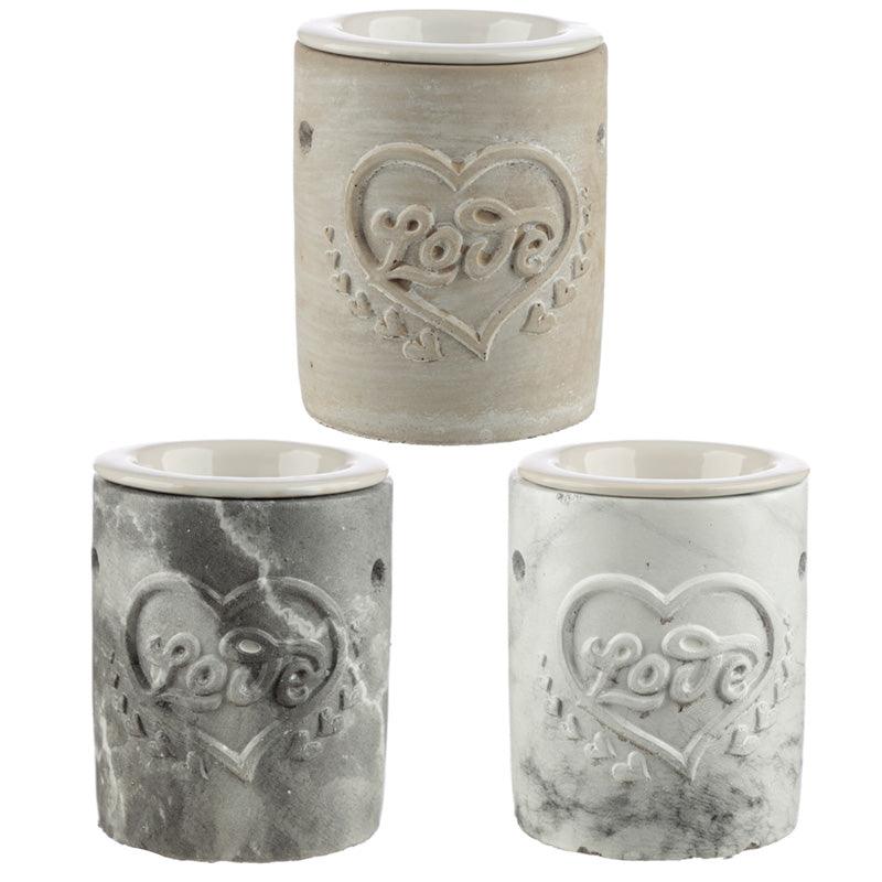 Concrete Love Heart Oil Burner