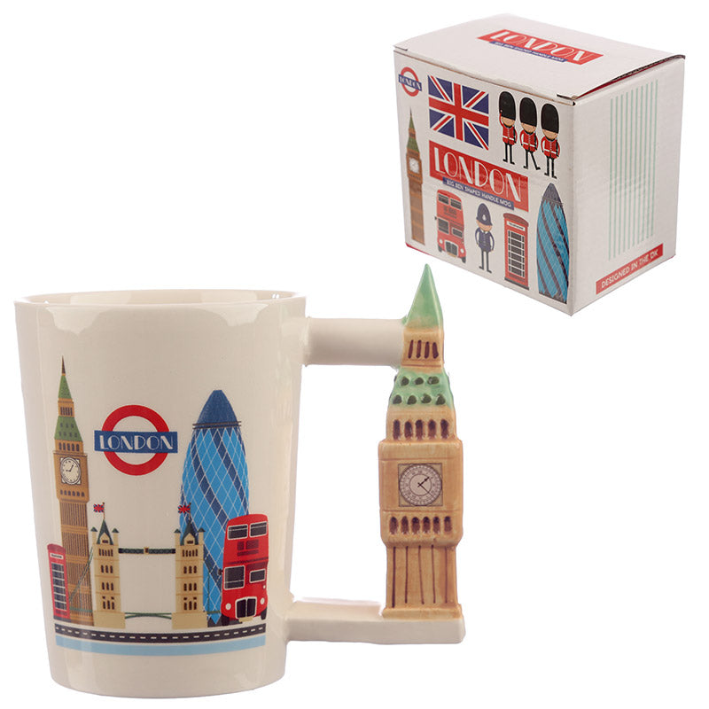 Big Ben Ceramic Shaped Handle Mug - London Icons - Myhappymoments.co.uk