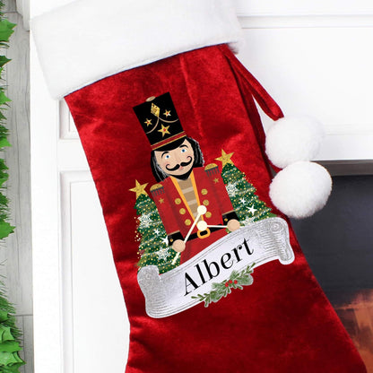 Personalised Red Nutcracker Christmas Stocking