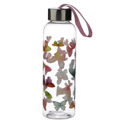 Butterfly 500ml Reusable Plastic Water Bottle with Metallic Lid