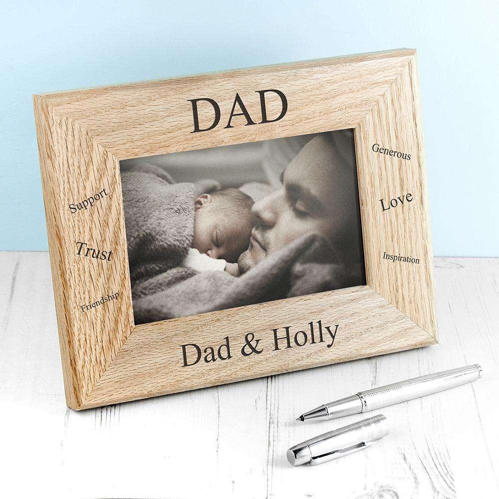 Wordsworth Collection Sentiments Dad Photo Frame Engraved 6x4 - Myhappymoments.co.uk