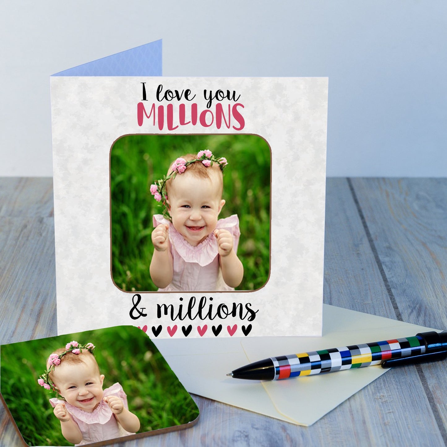 Personalised Photo Coaster Card - I love you Millions...