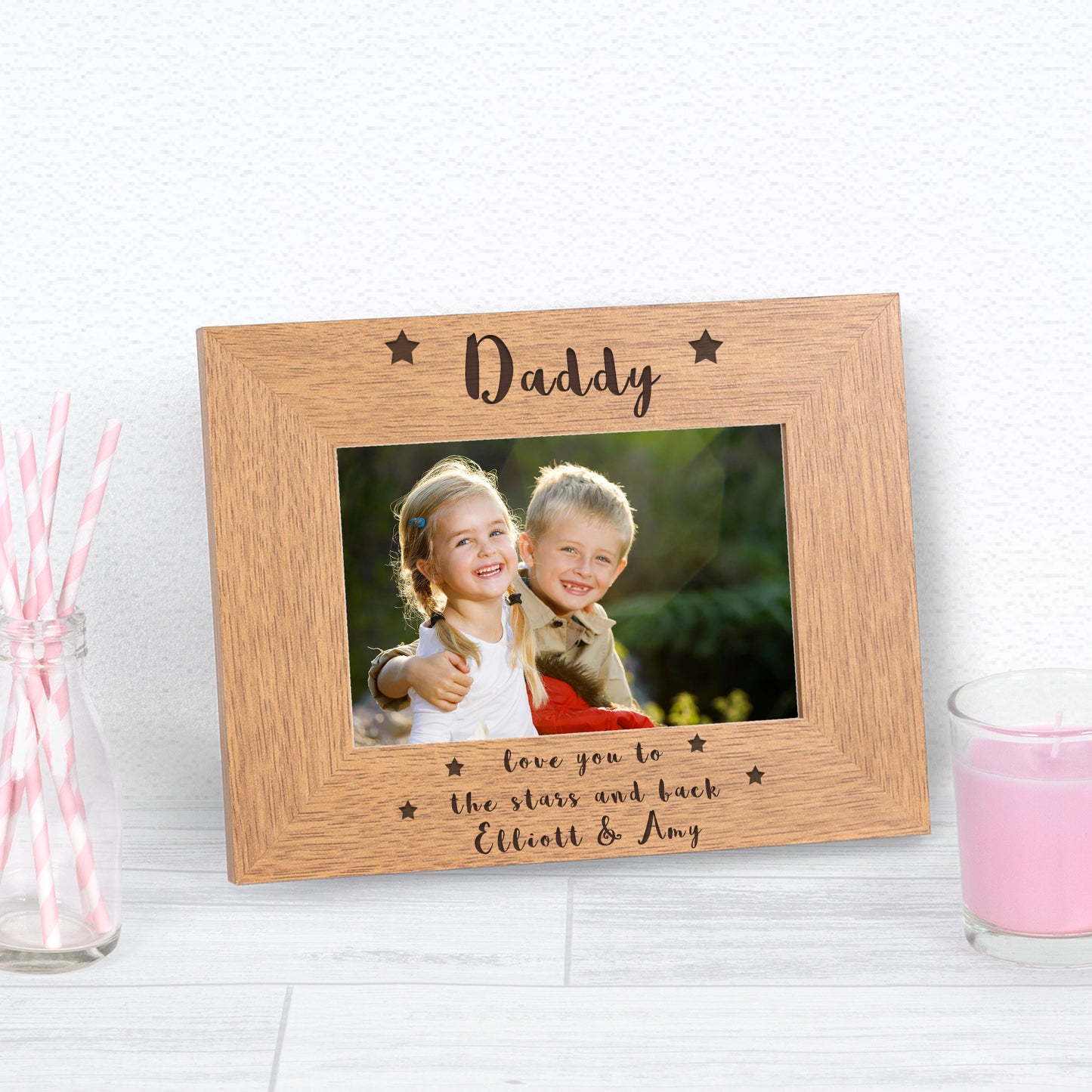 Personalised Daddy Love You To The Stars And Back Photo Frame - Myhappymoments.co.uk