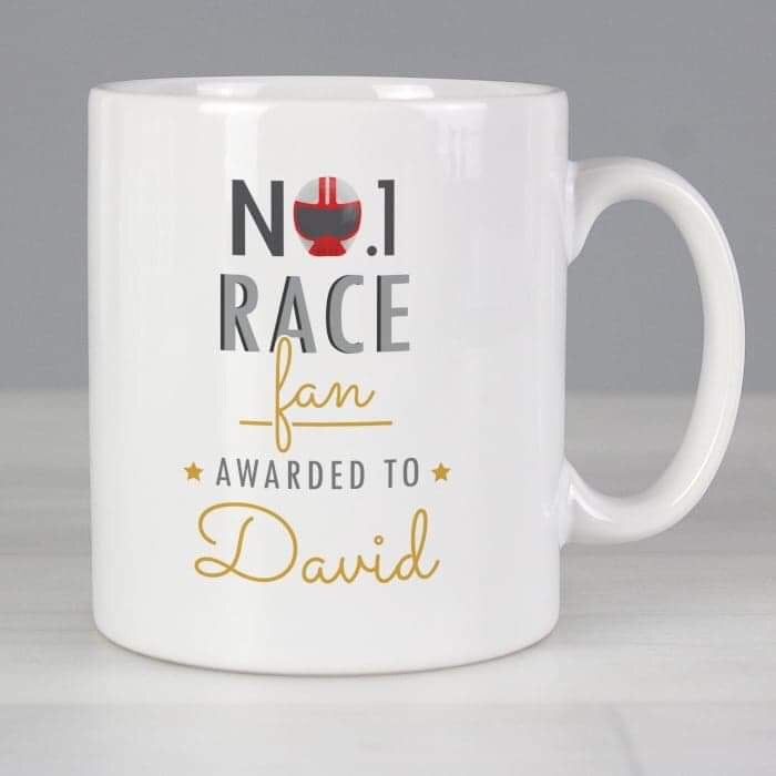 Personalised No.1 Race Fan Mug - Myhappymoments.co.uk