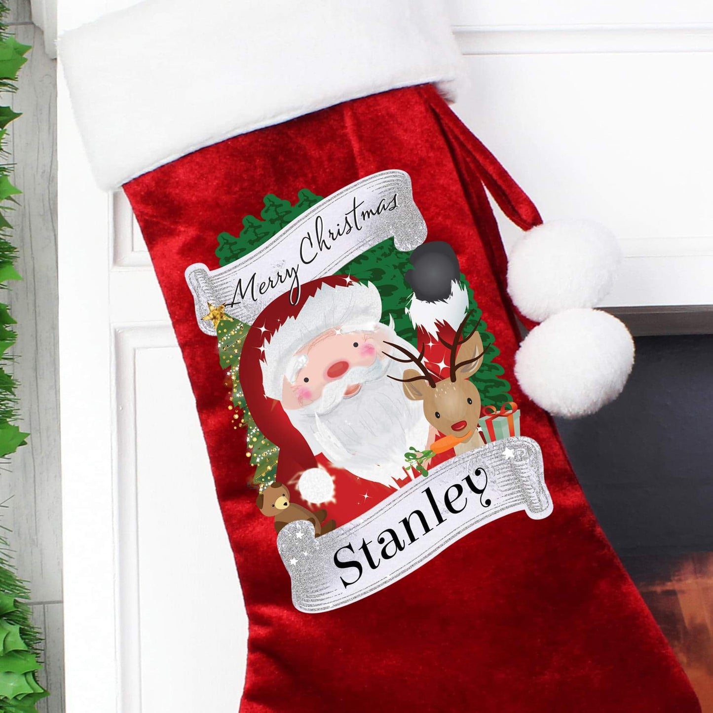 Personalised Red Christmas Santa Stocking