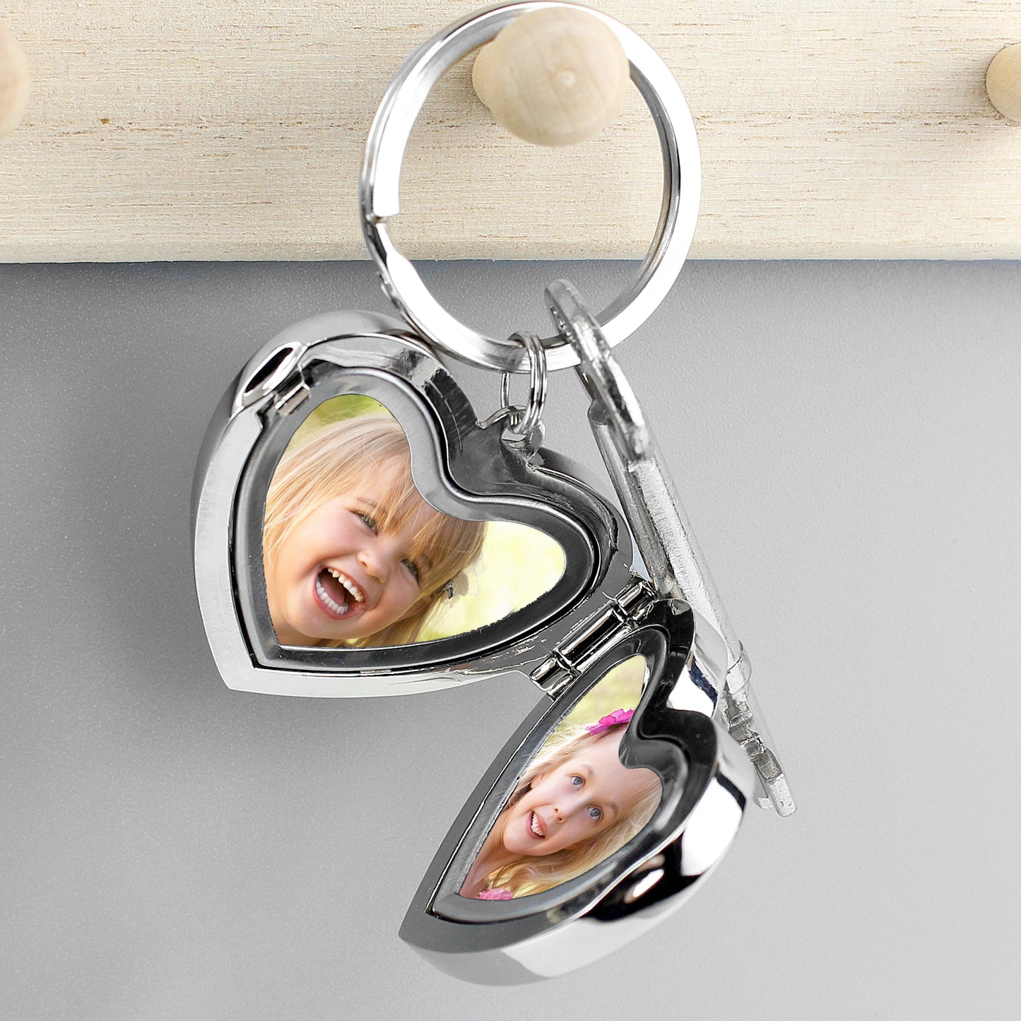 Personalised Heart Photo Locket Keyring