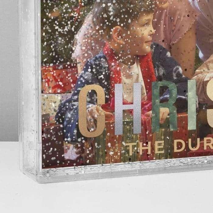 Personalised Christmas Glitter Shaker Photo Frame - Myhappymoments.co.uk