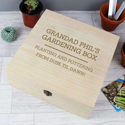 Personalised Any Message Large Wooden Keepsake Box - Myhappymoments.co.uk