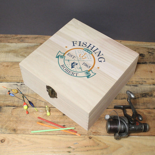 Personalised Fishing Club Storage Box - Myhappymoments.co.uk