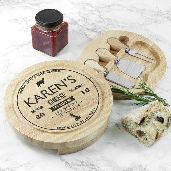 Personalised Traditional Brand Cheese Board Set - Myhappymoments.co.uk