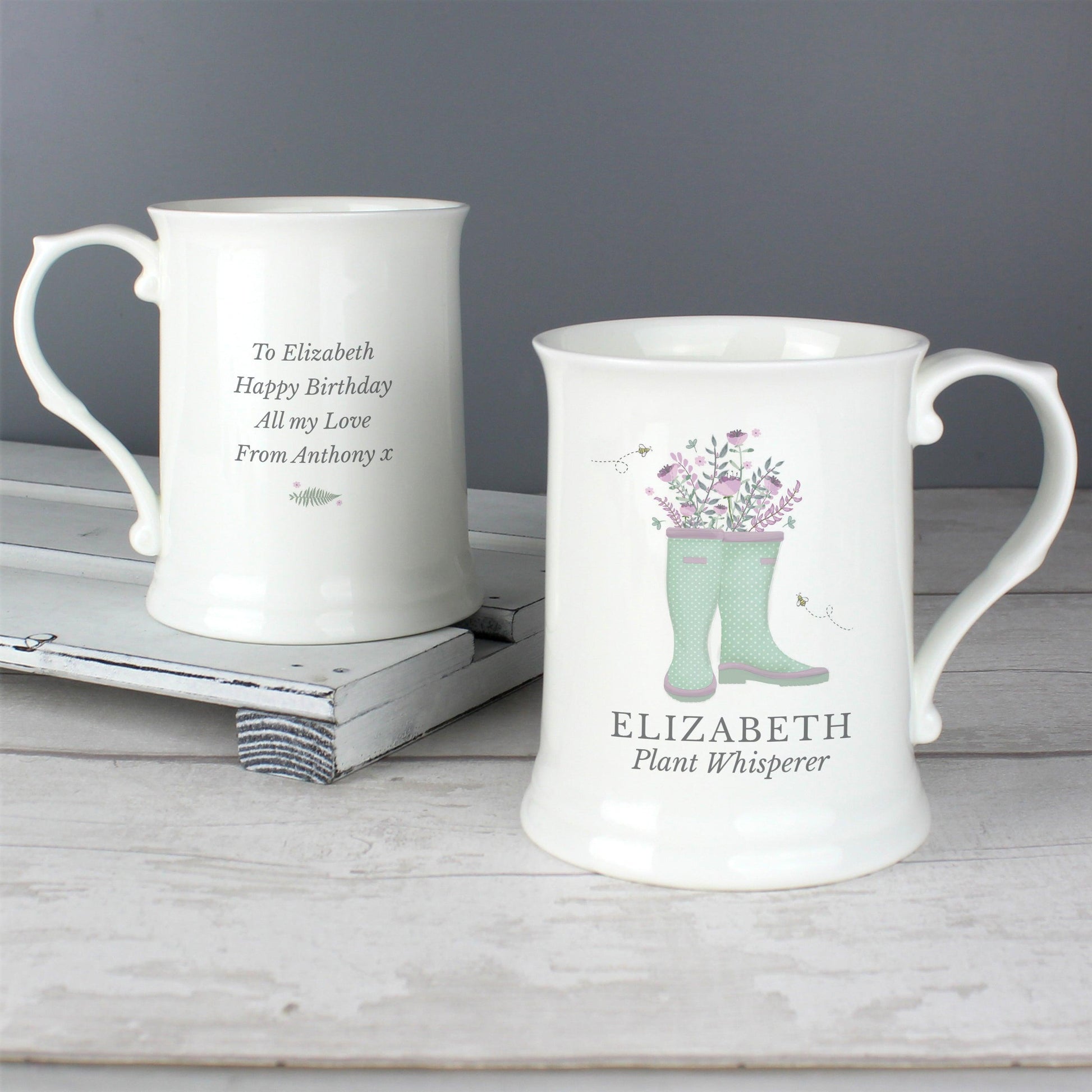 Personalised Ladies Wellies 15oz Mug