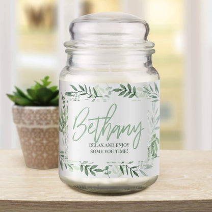 Personalised Floral Candle Jar