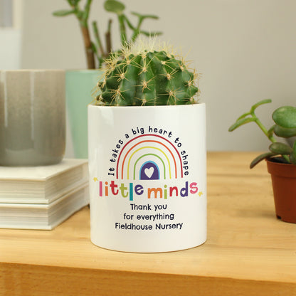 Personalised Shape Little Minds Teacher Ceramic Storage Pot