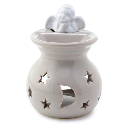 Ceramic Cherub Moon and Starts Oil and Tart Burner